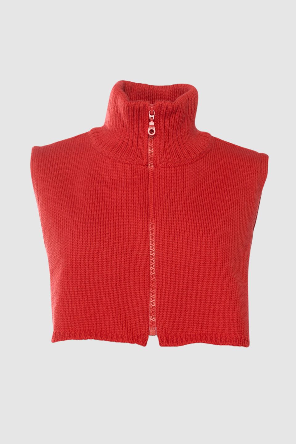 Ami merino full-zip bib red