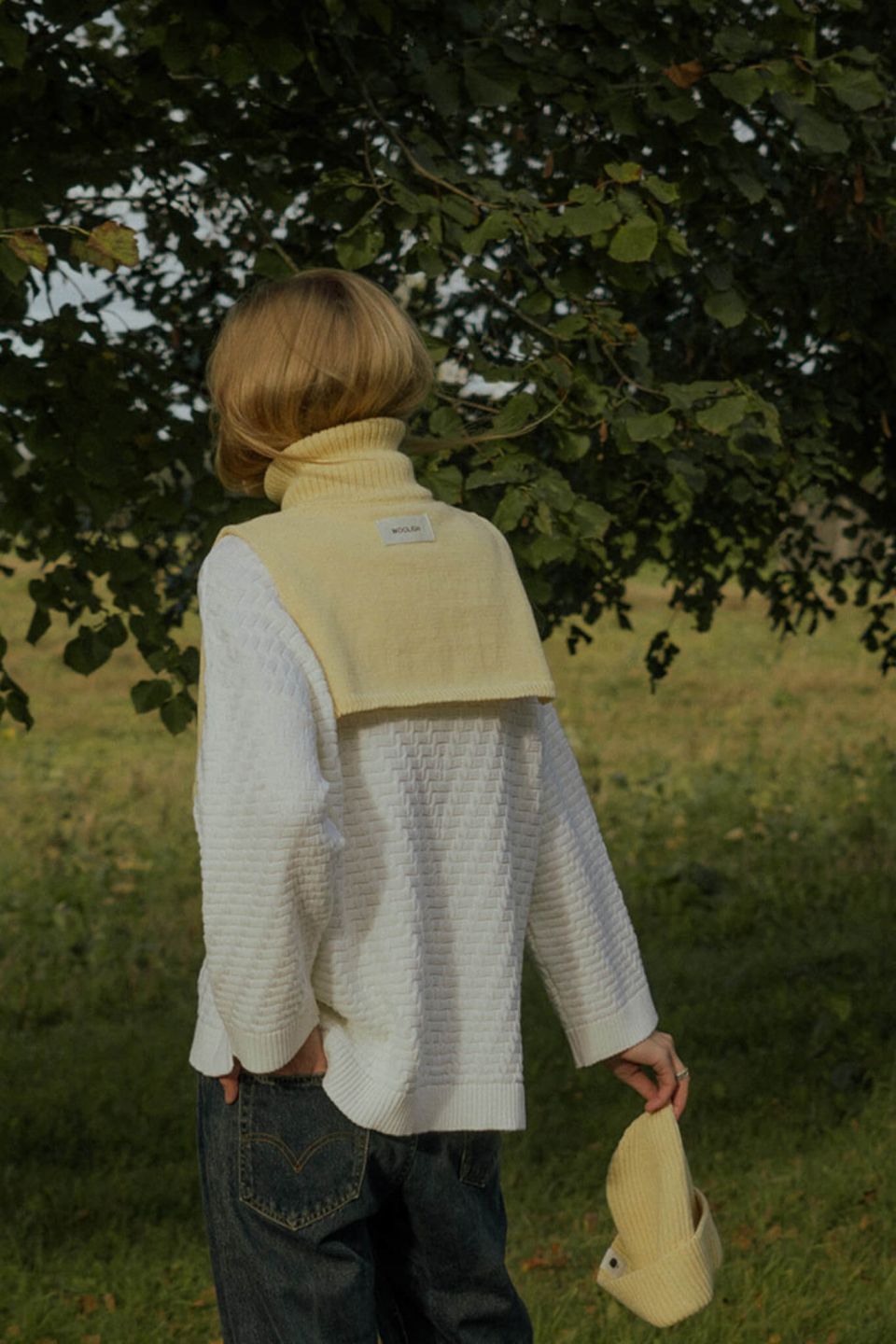 Ami meriino full-zip bib yellow