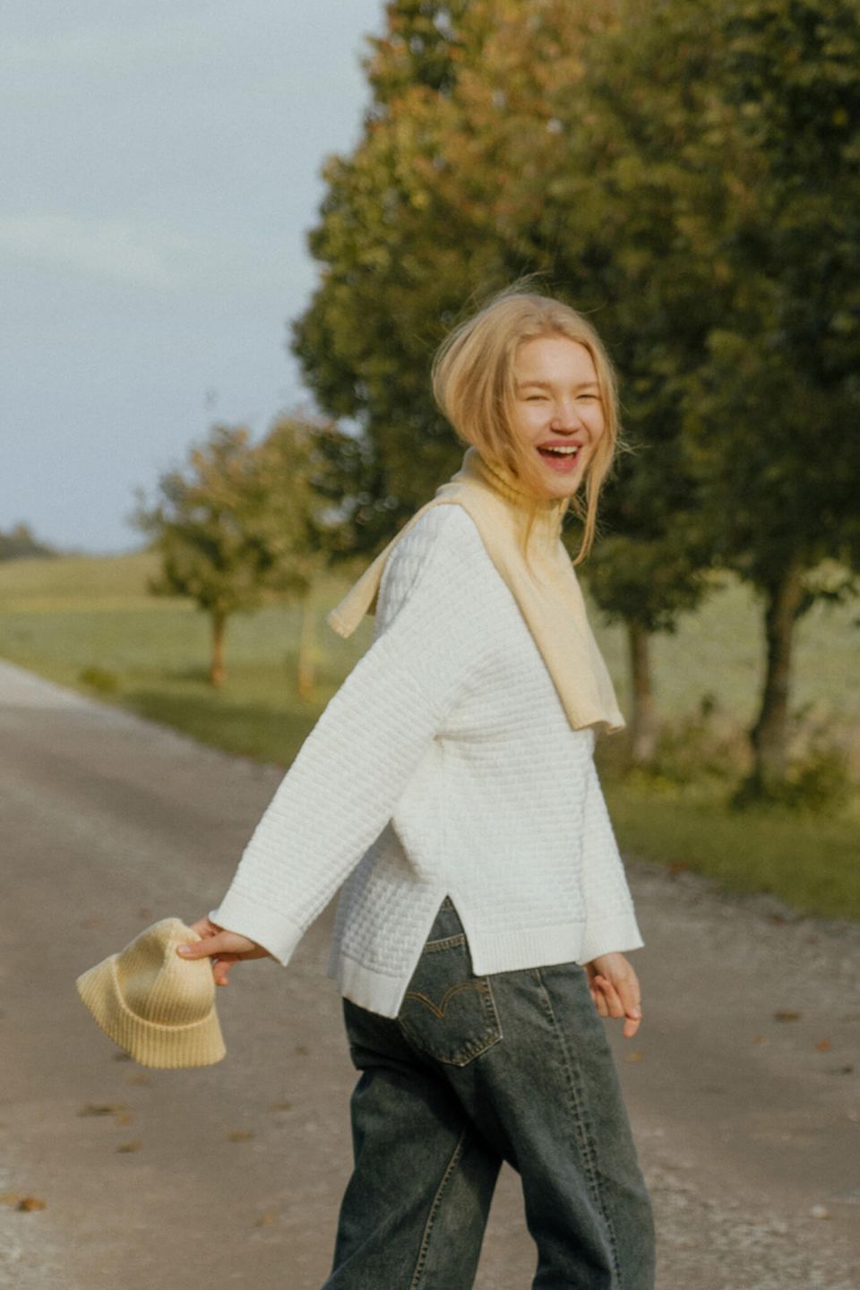 Ami meriino full-zip bib yellow