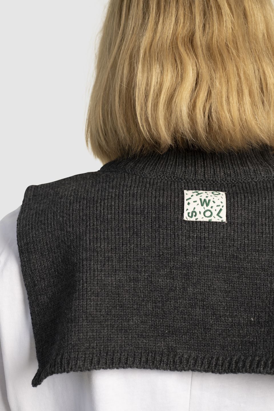 Ami merino full-zip bib charcoal grey