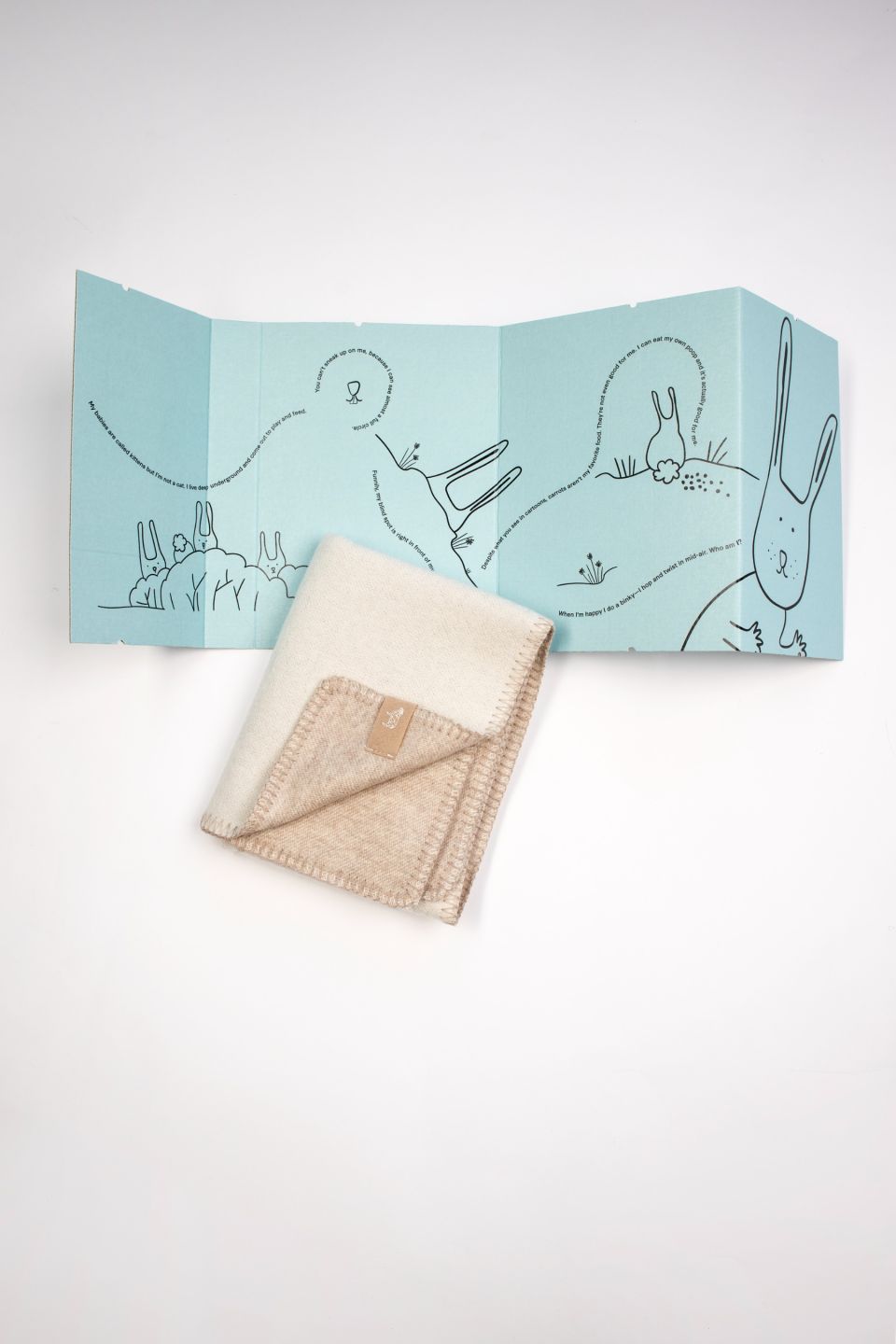 Bunny merino baby blanket beige