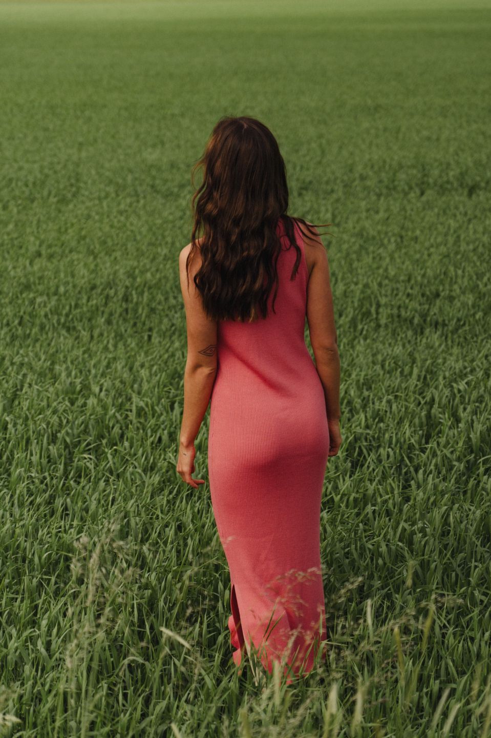 Eva tencel-merino dress pink