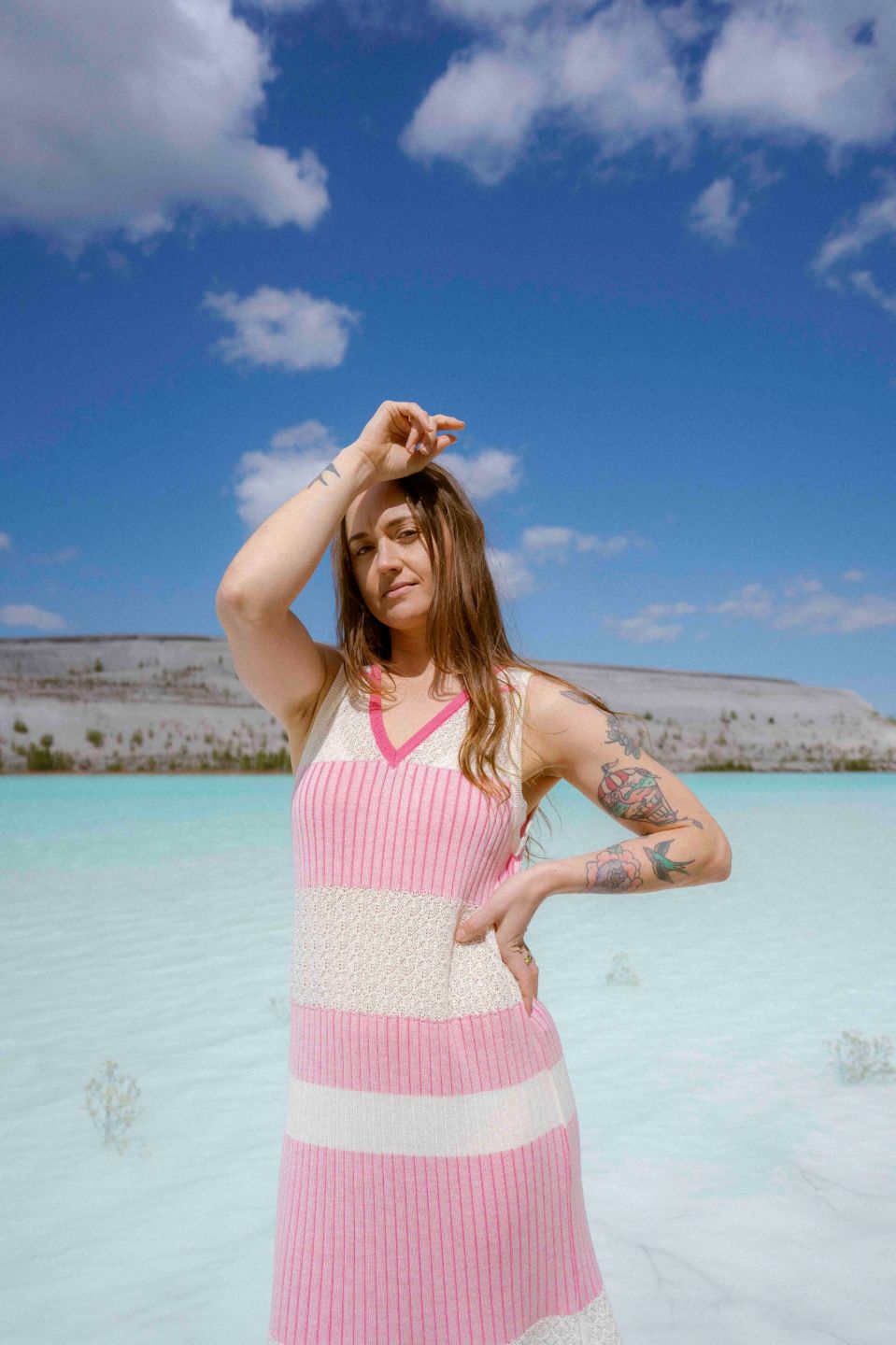 Floe merino dress pink