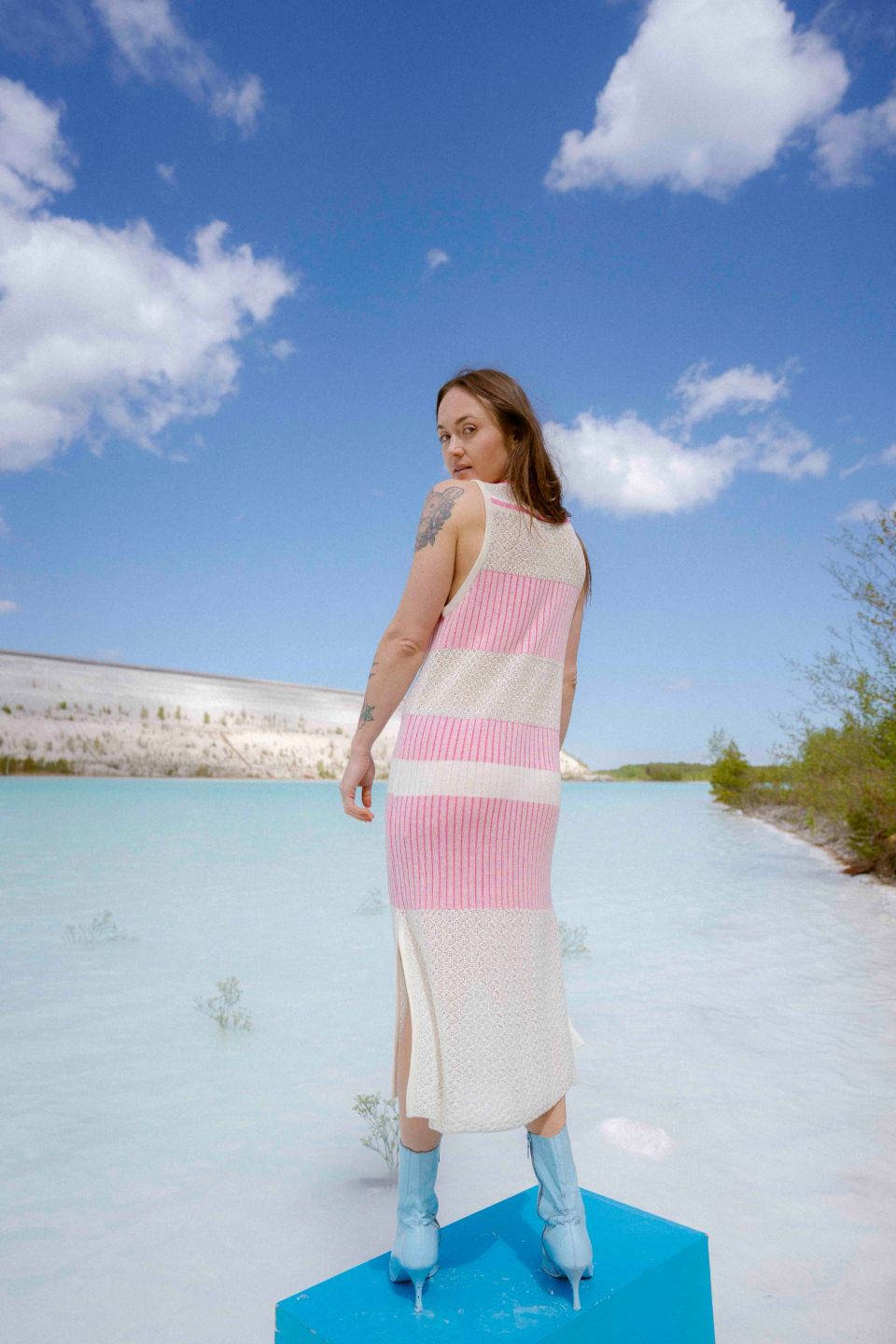 Floe merino dress pink