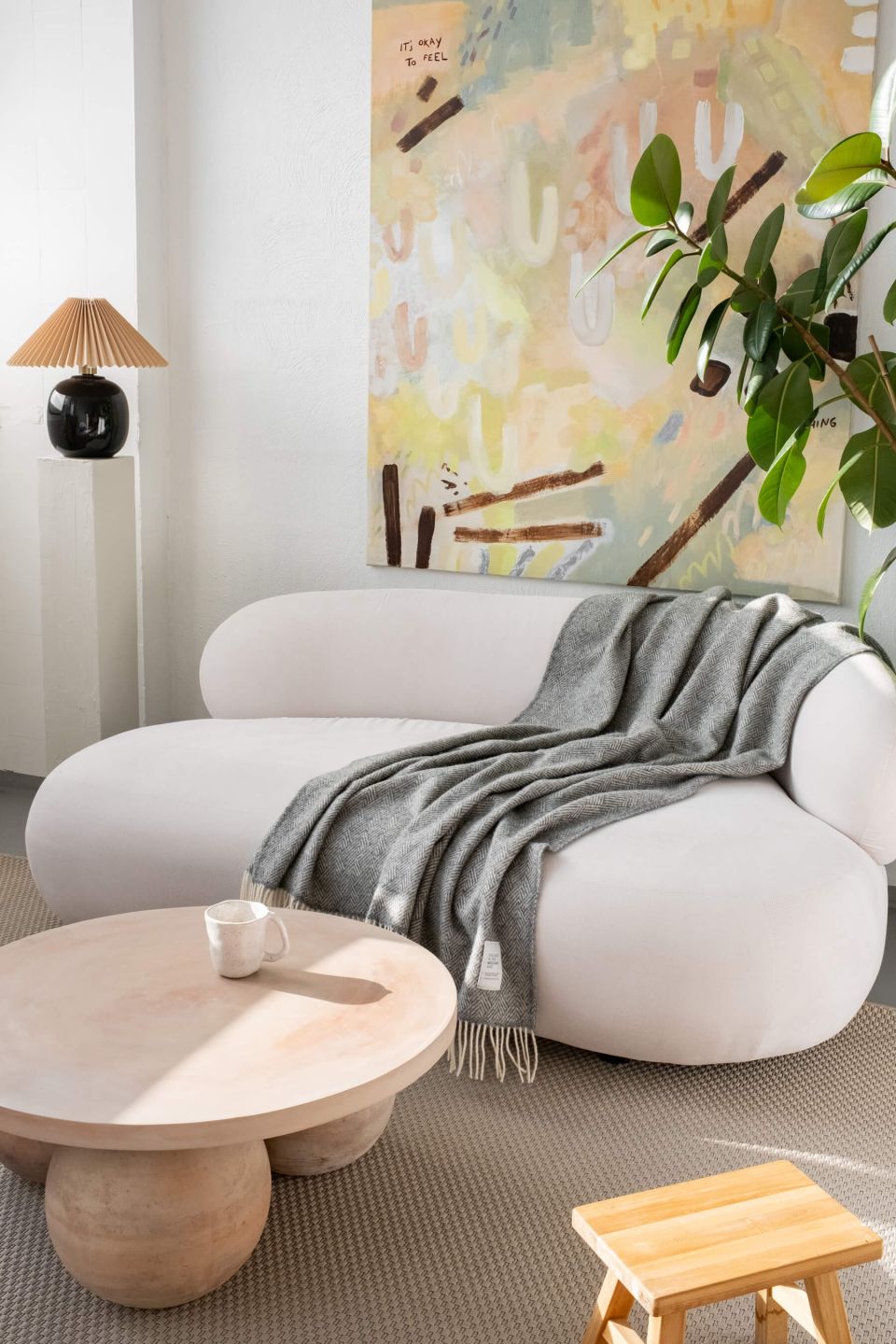 Hera wool throw grey