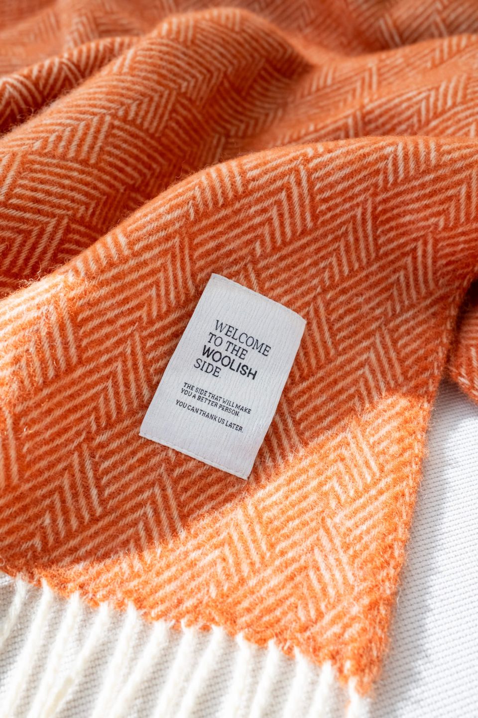 Hera wool throw  terracotta orange