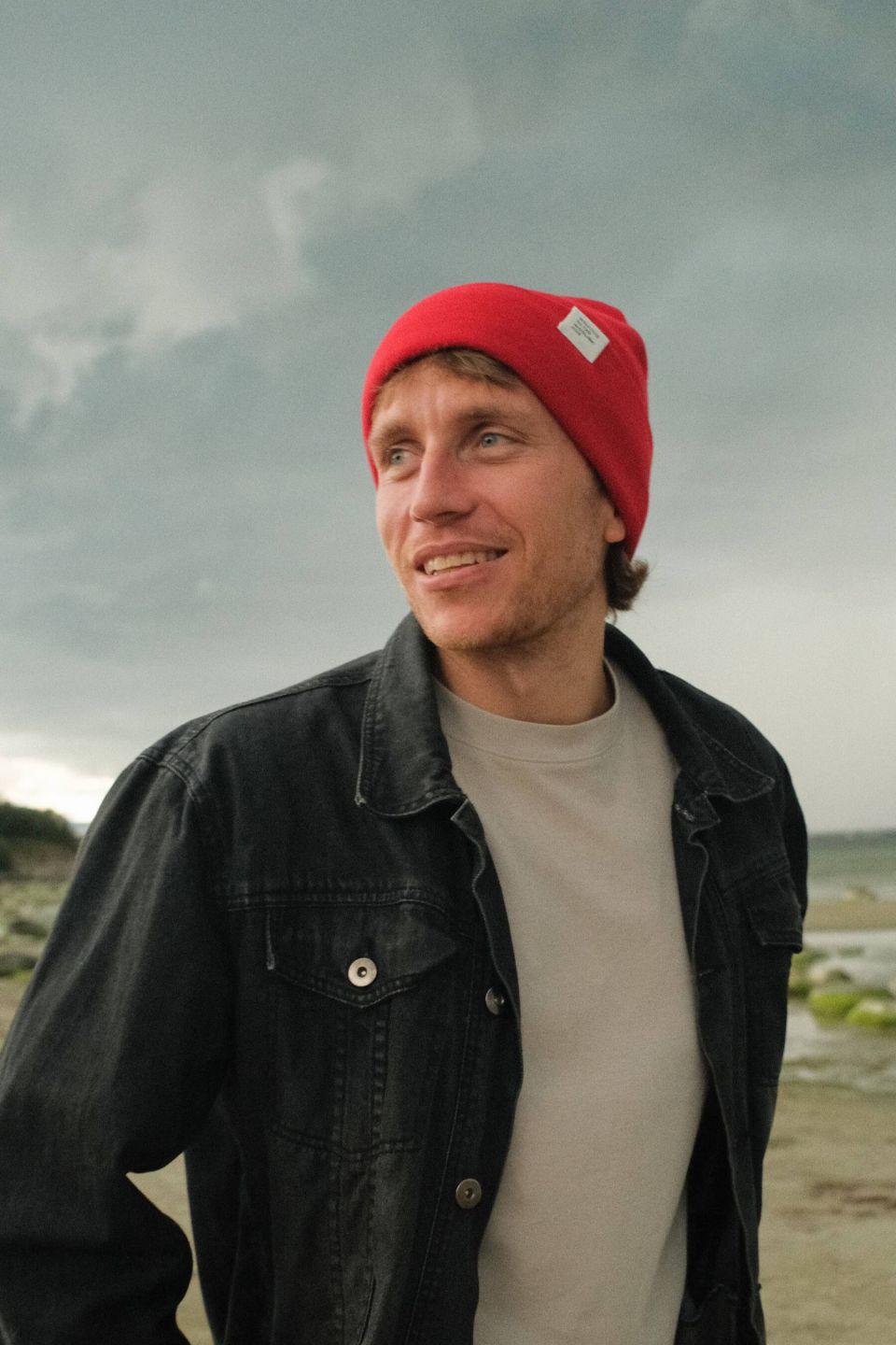 Iki merino beanie red