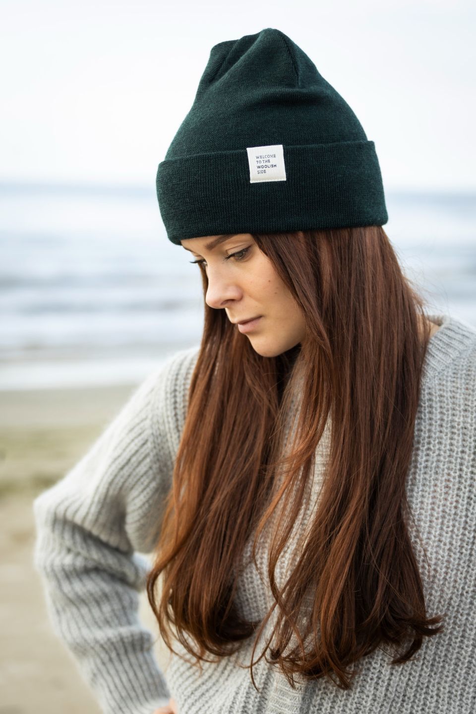Iki merino beanie emerald green