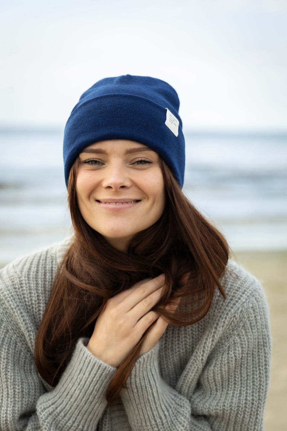 Iki merino beanie marine blue
