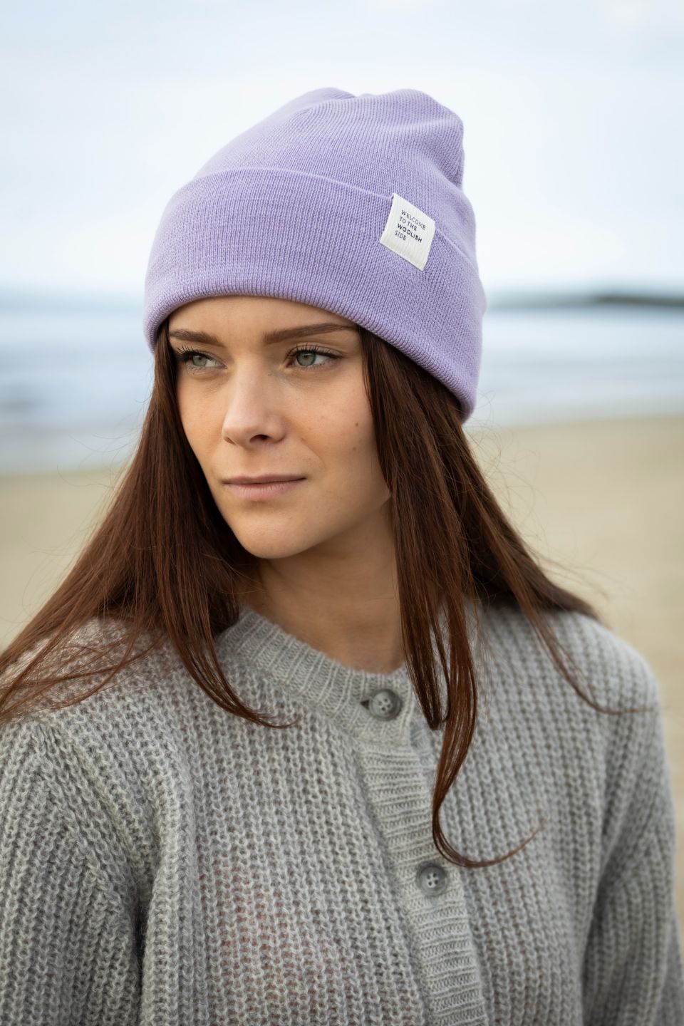 Iki merino beanie violet