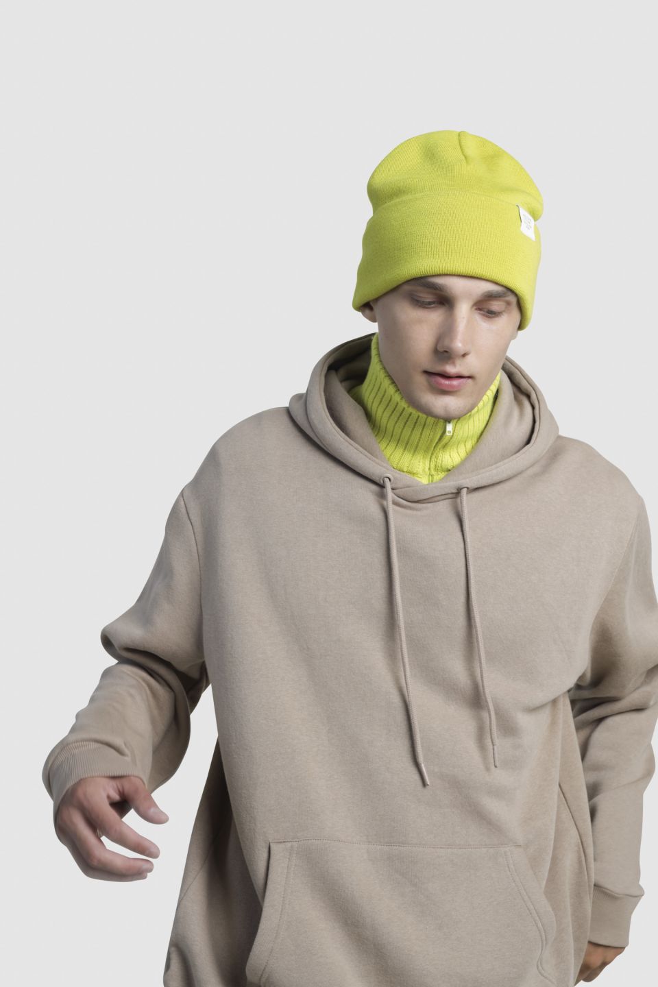 Iki merino beanie sulphur green