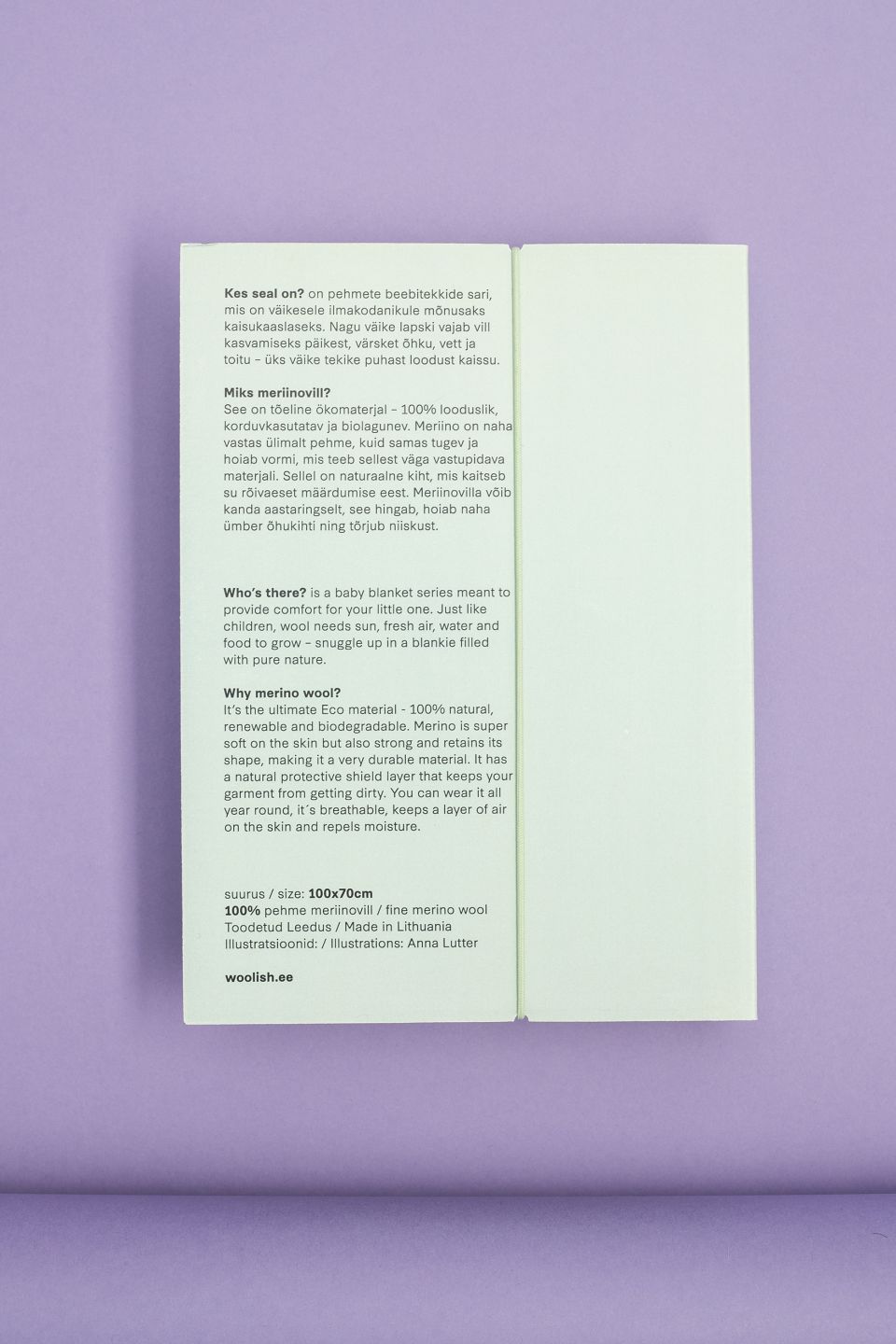 Doggy merino baby blanket grey