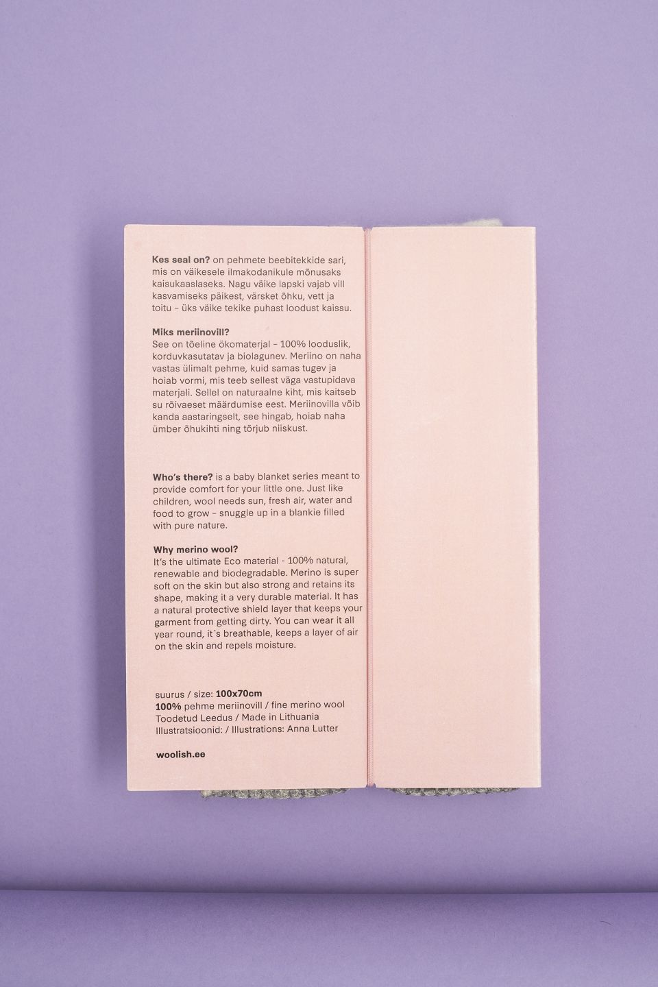 Teddy merino baby blanket grey