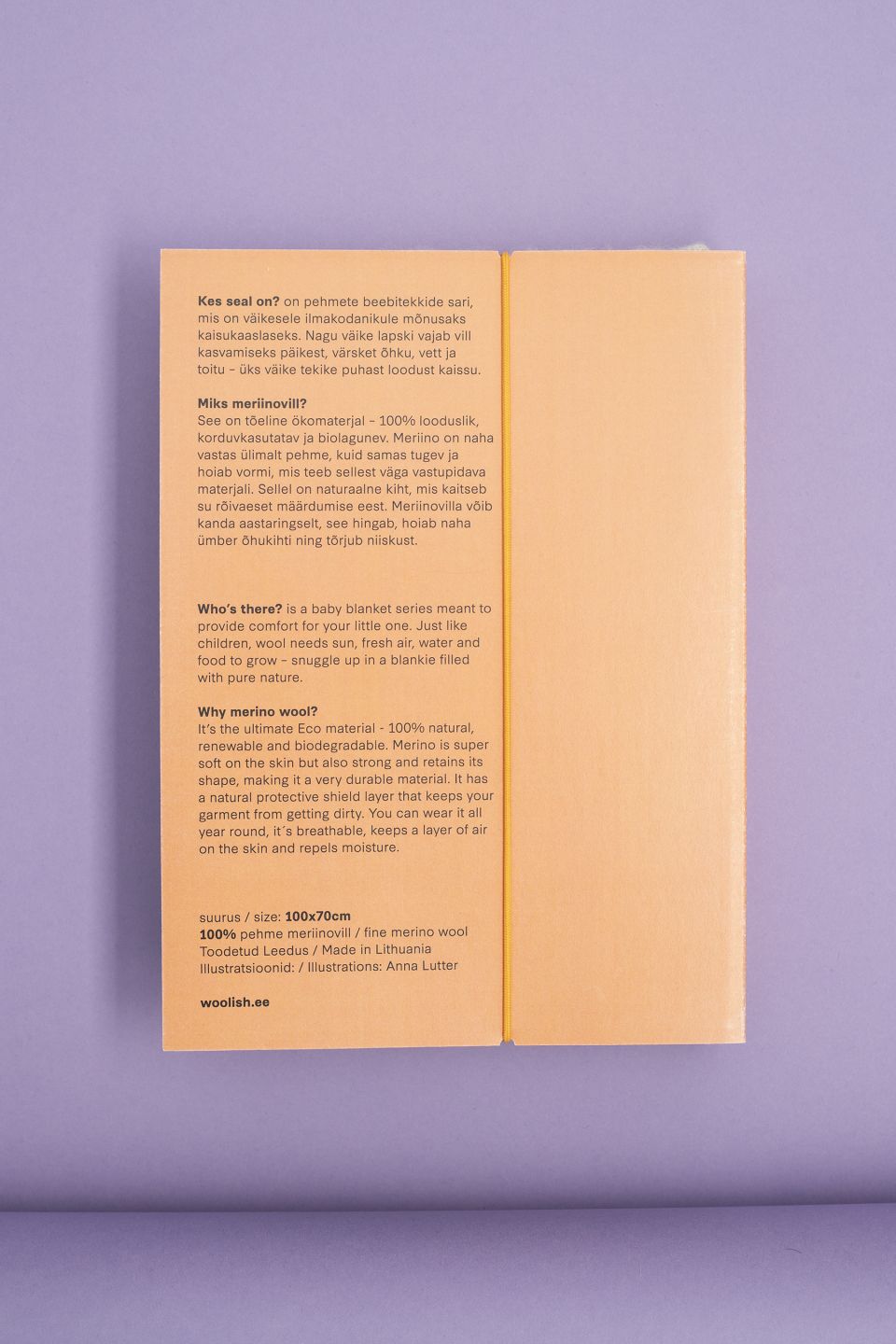 Fox merino baby blanket grey