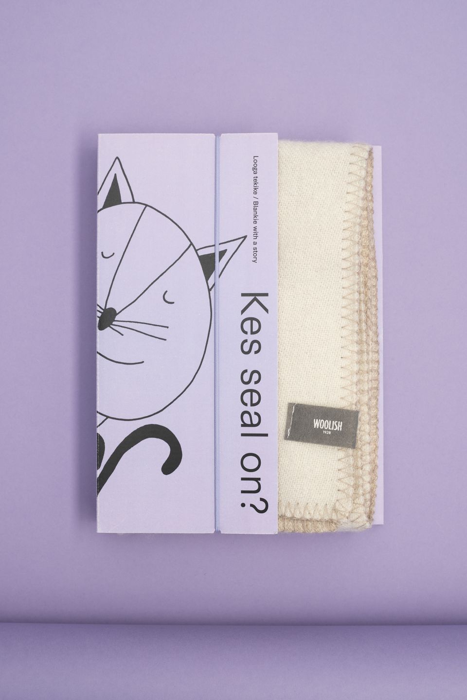 Kitty merino baby blanket beige