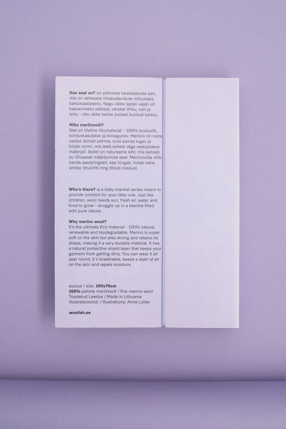 Kitty merino baby blanket beige