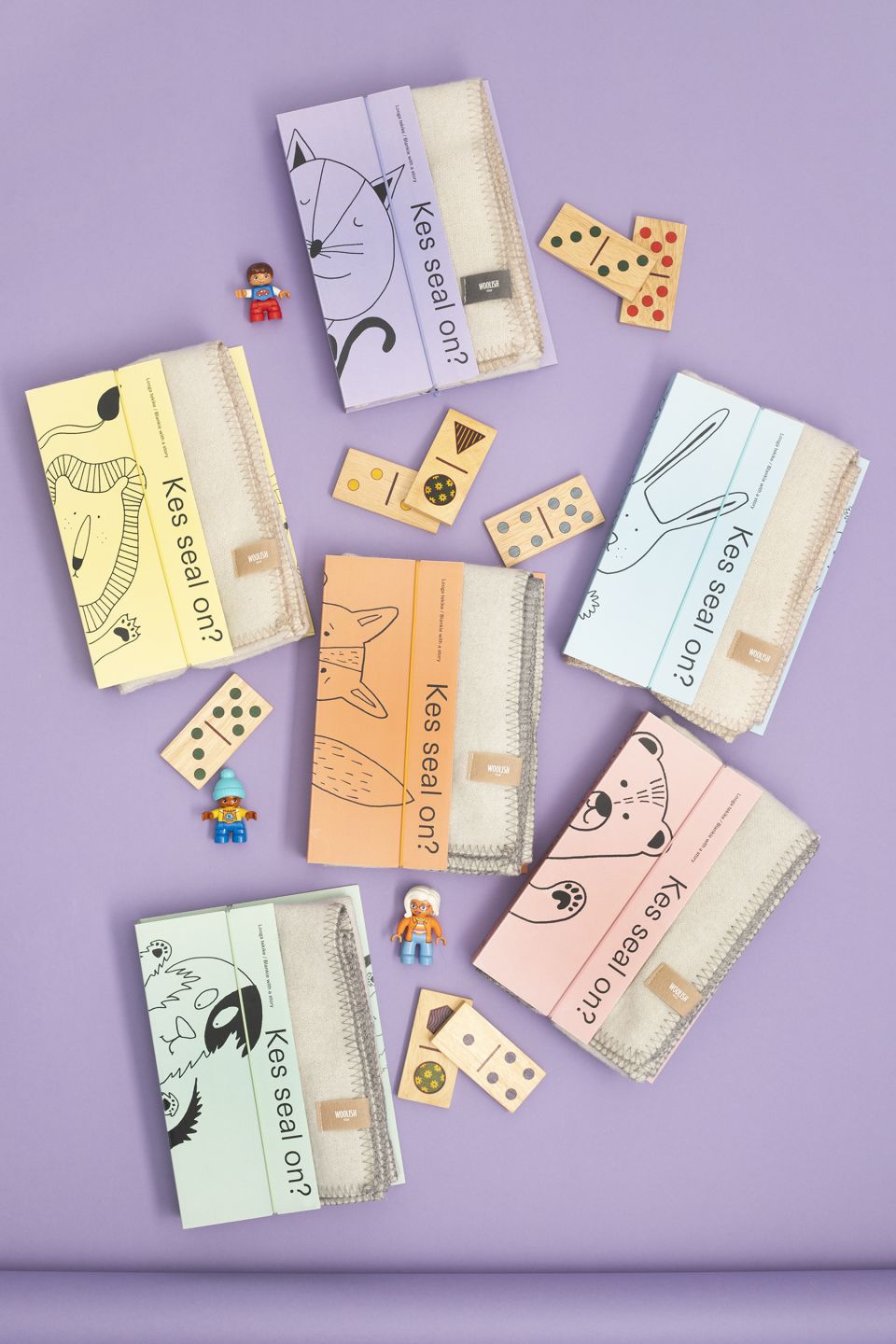 Doggy merino baby blanket grey