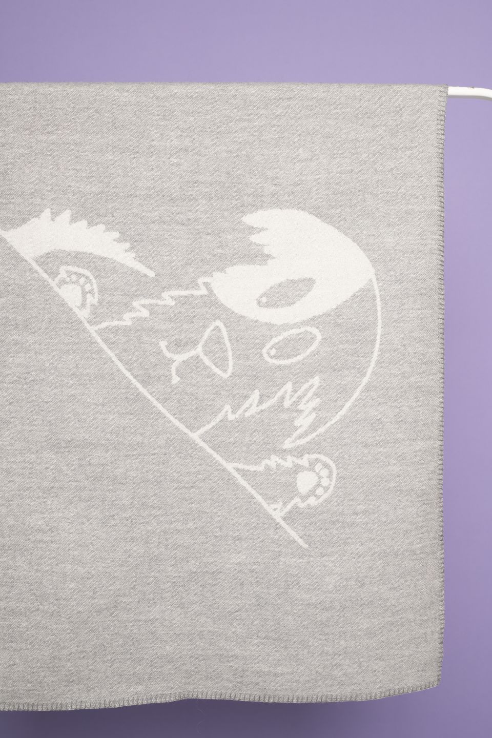 Doggy merino baby blanket grey