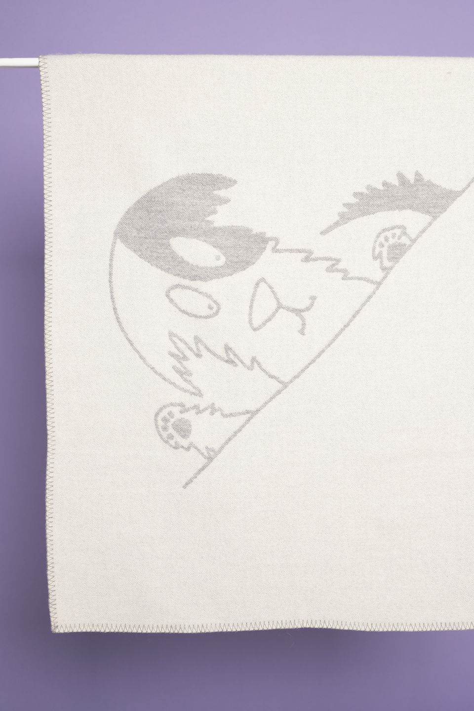 Doggy merino baby blanket grey