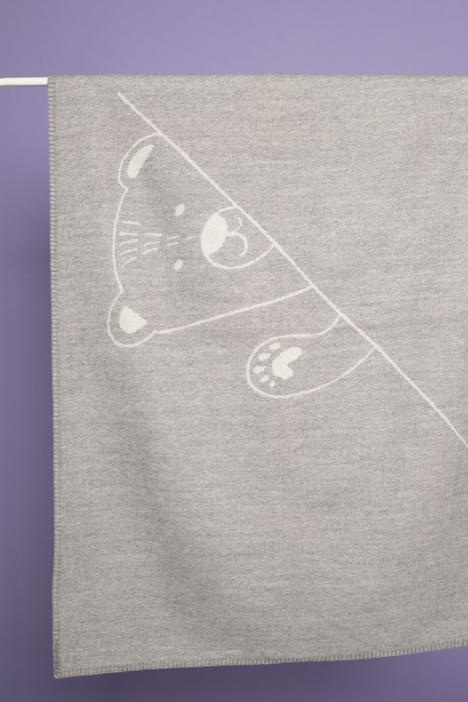 Teddy merino baby blanket grey