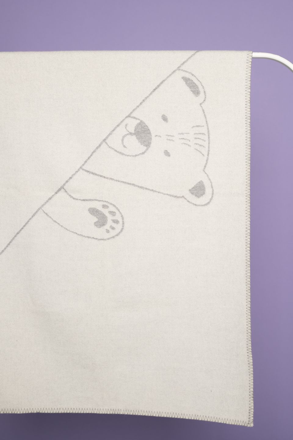 Teddy merino baby blanket grey