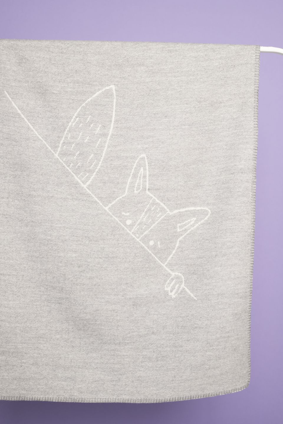 Fox merino baby blanket grey