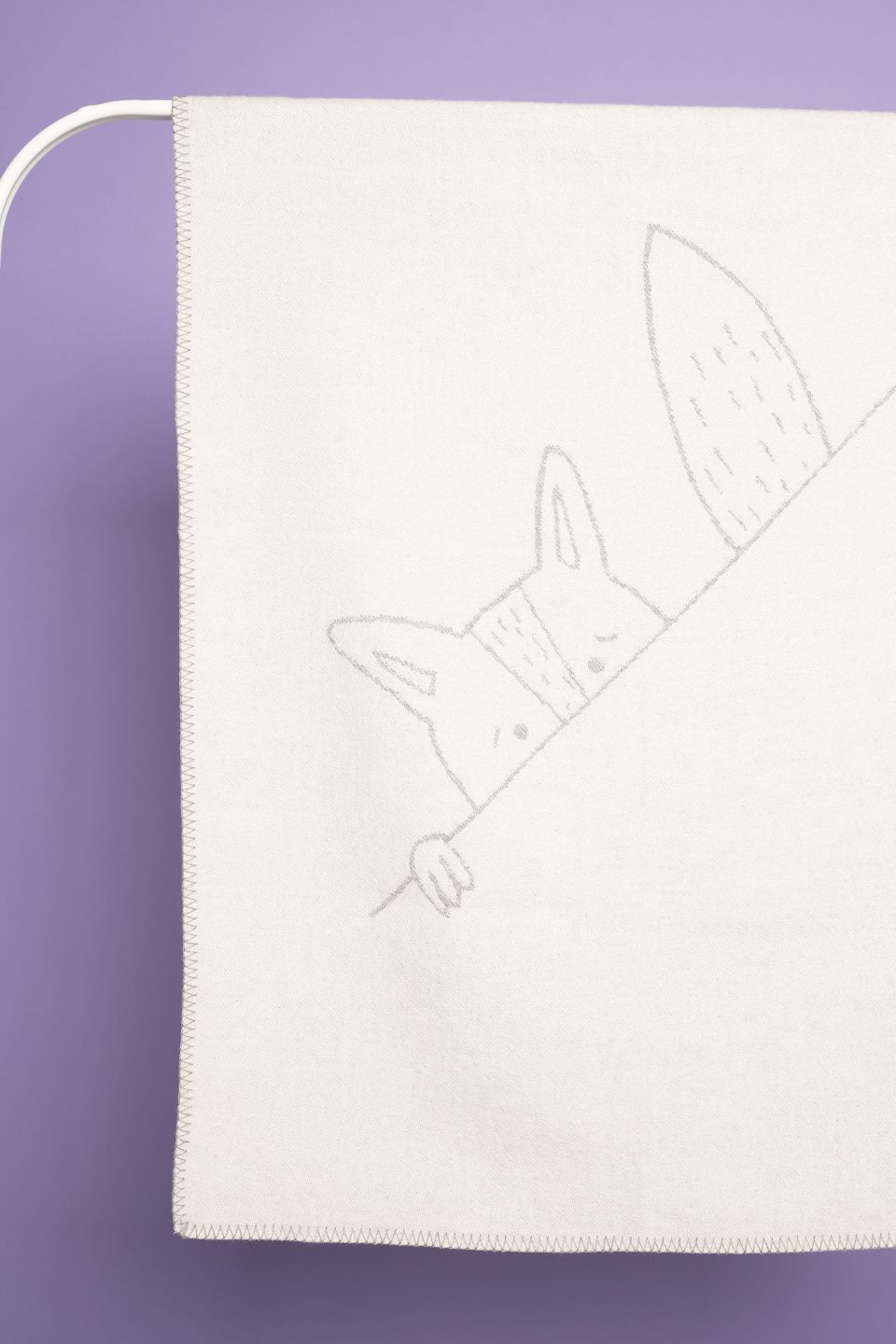 Fox merino baby blanket grey