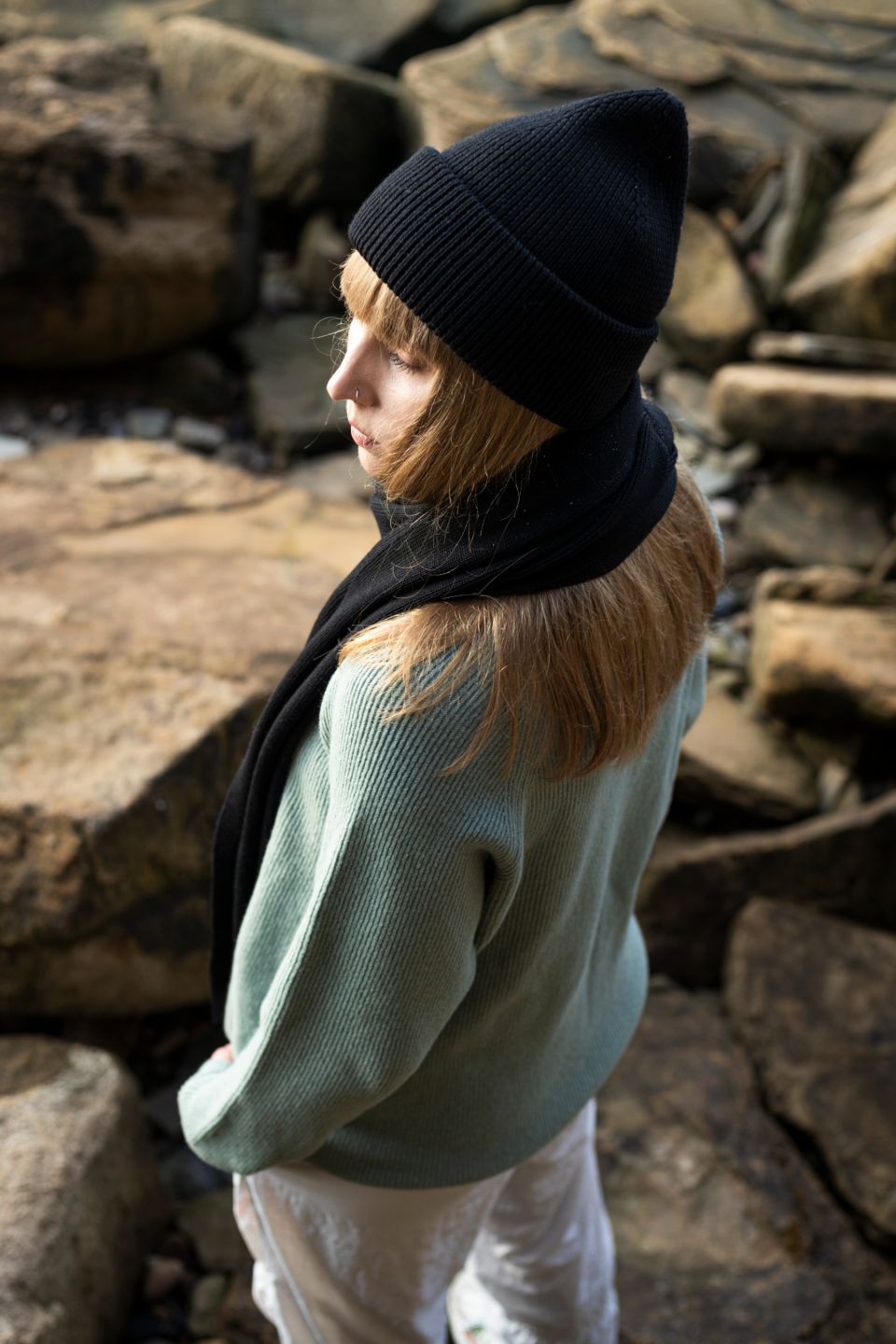 Inari merino beanie black
