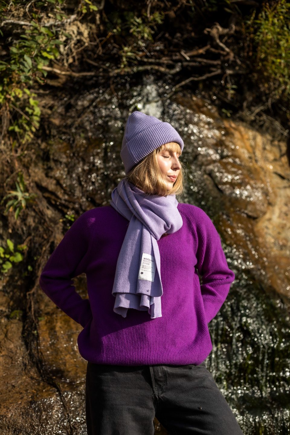 Inari merino beanie violet