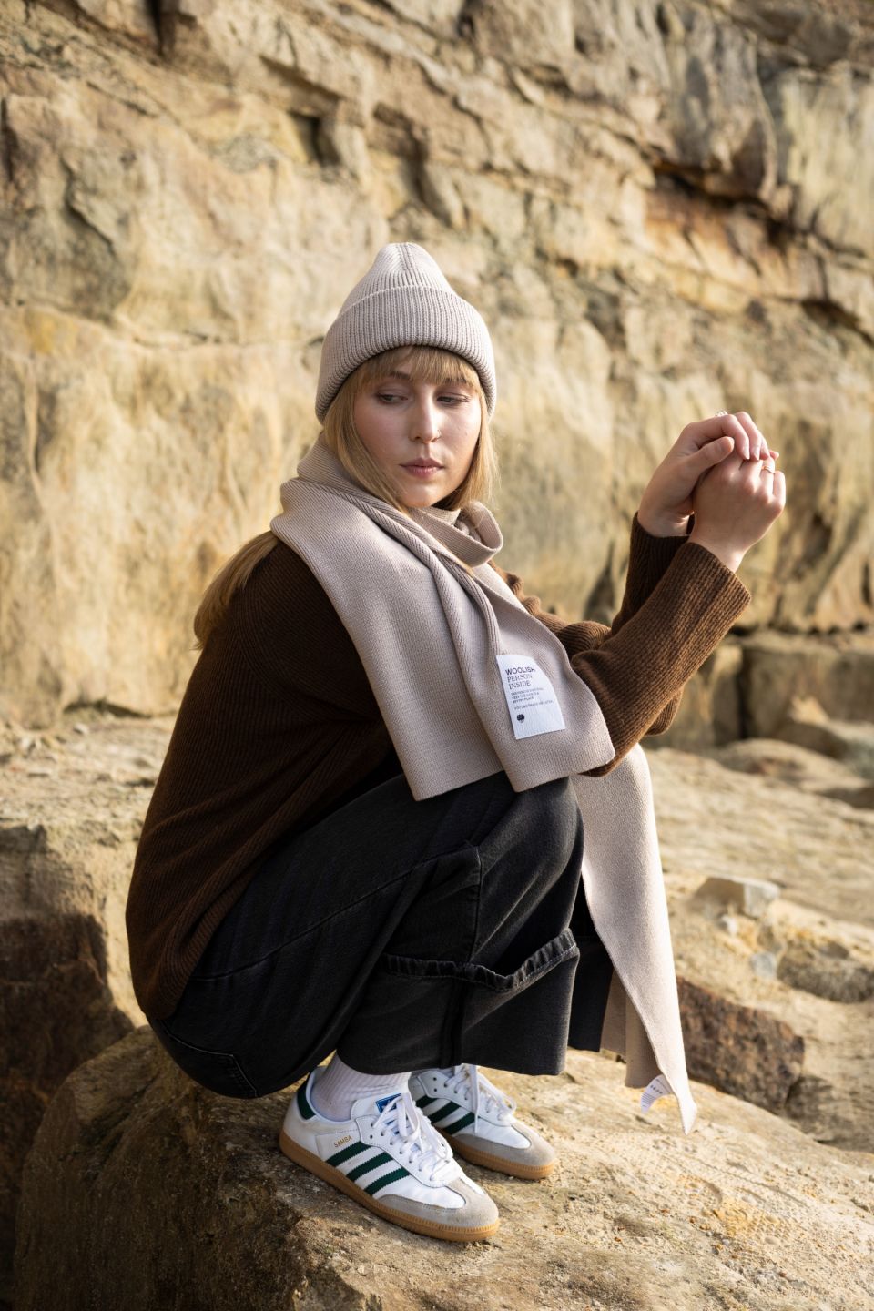 Inari merino beanie light beige