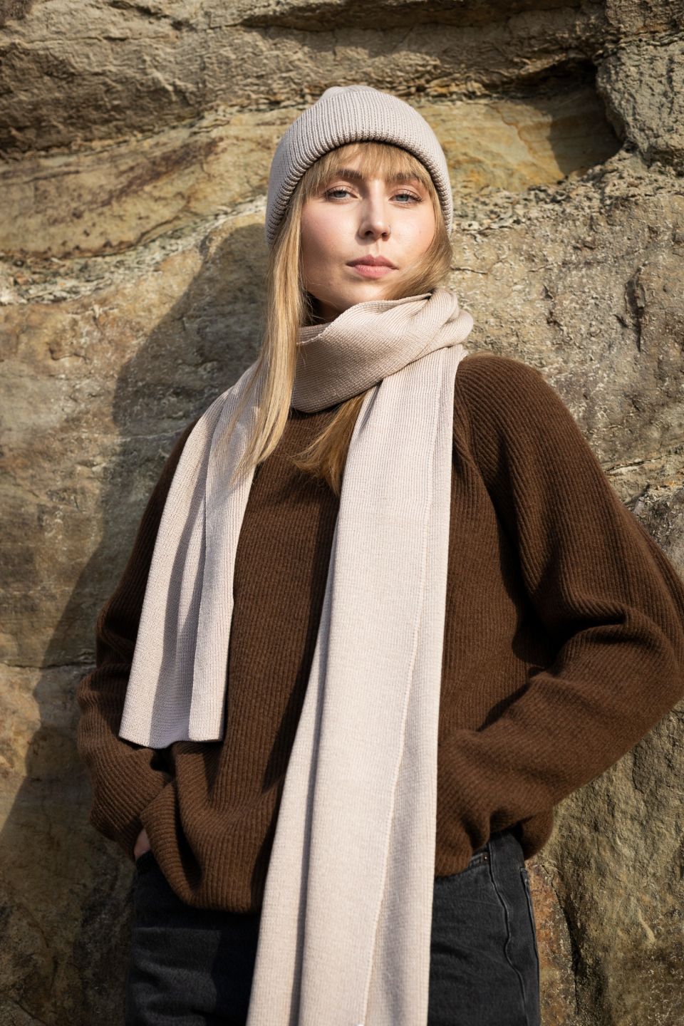 Inari merino beanie light beige