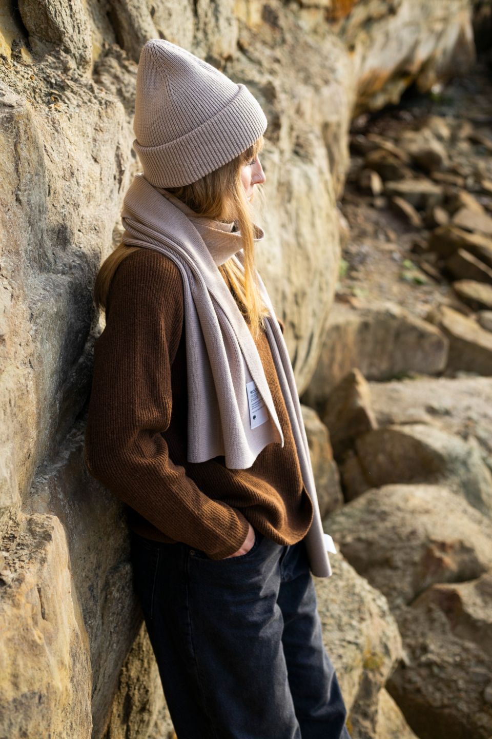 Inari merino beanie light beige