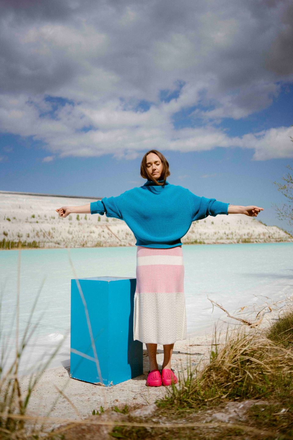 Kamakura merino sweater azure blue