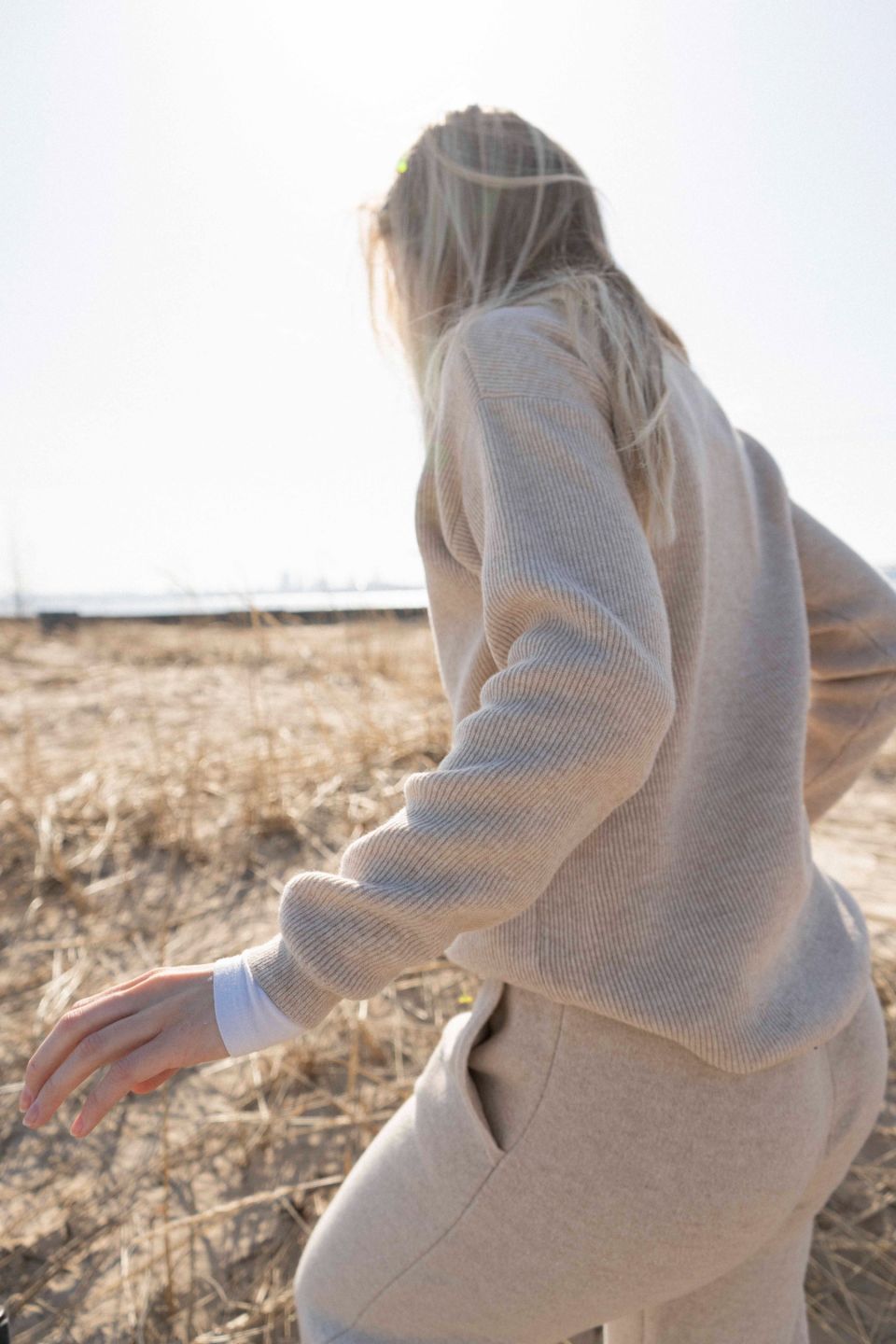 Kea zipper merino sweater oatmeal