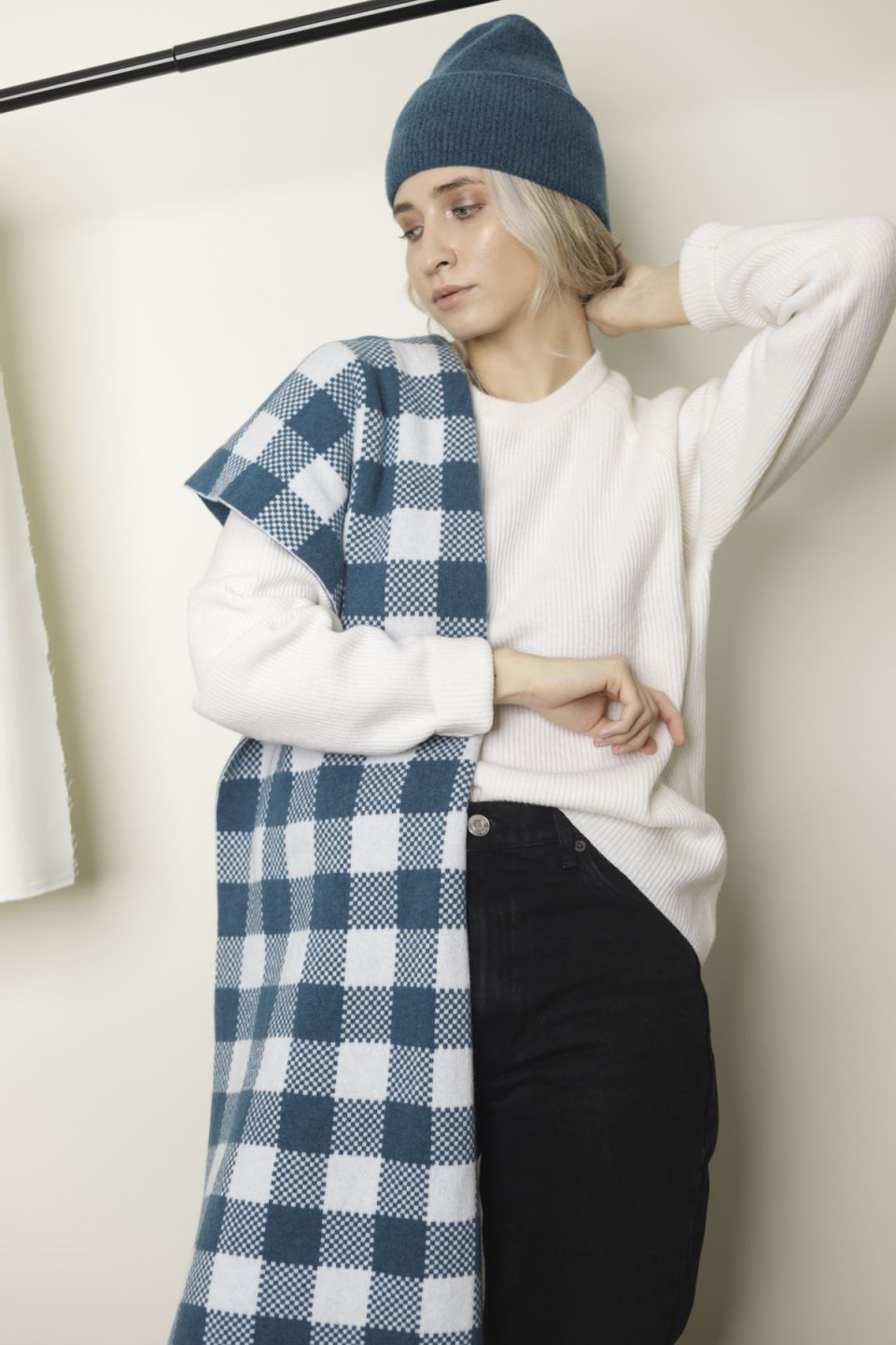 Lara merino scarf blue