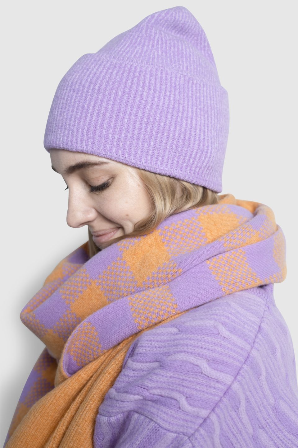 Lara merino hat purple