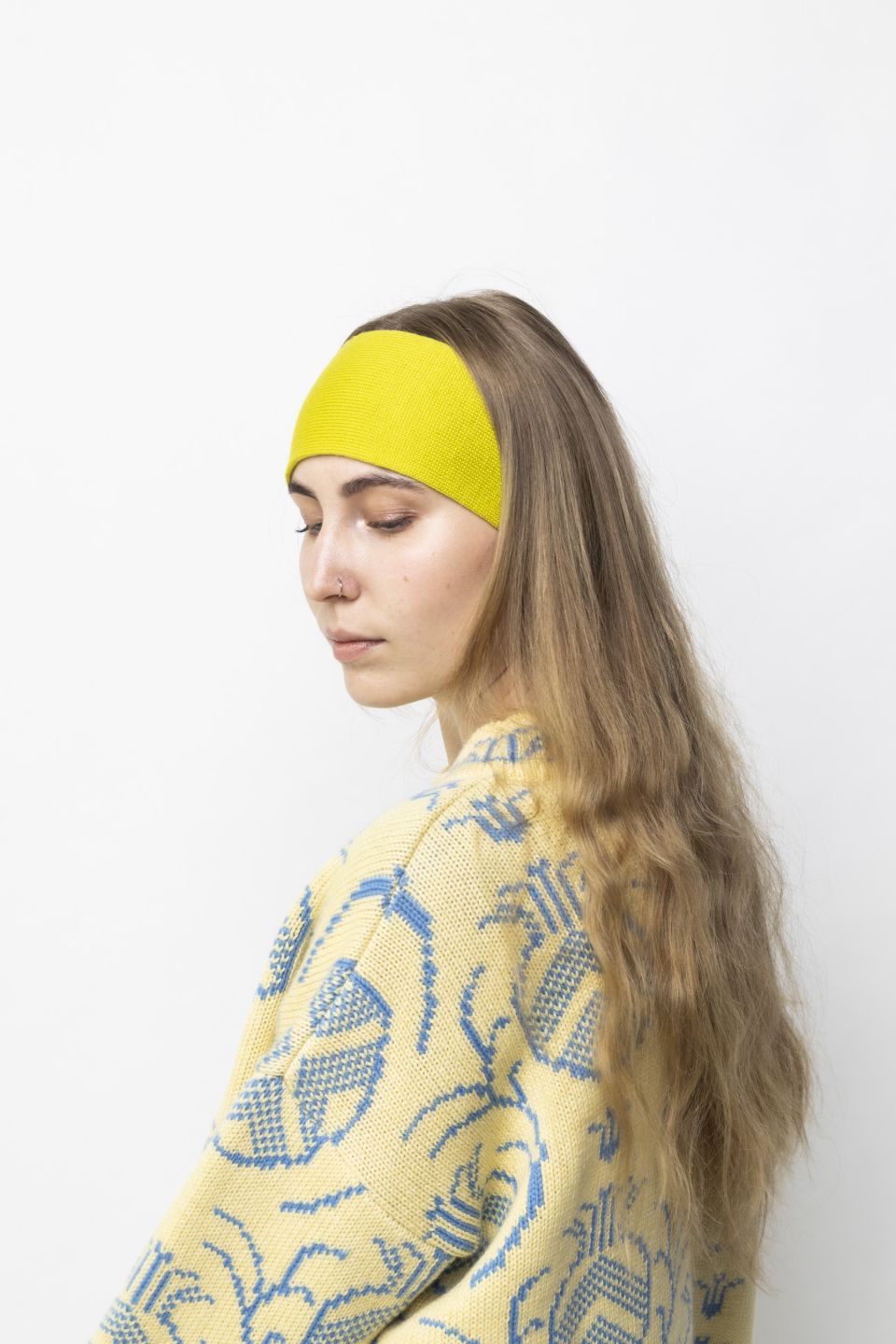 Loe merino headband neon green