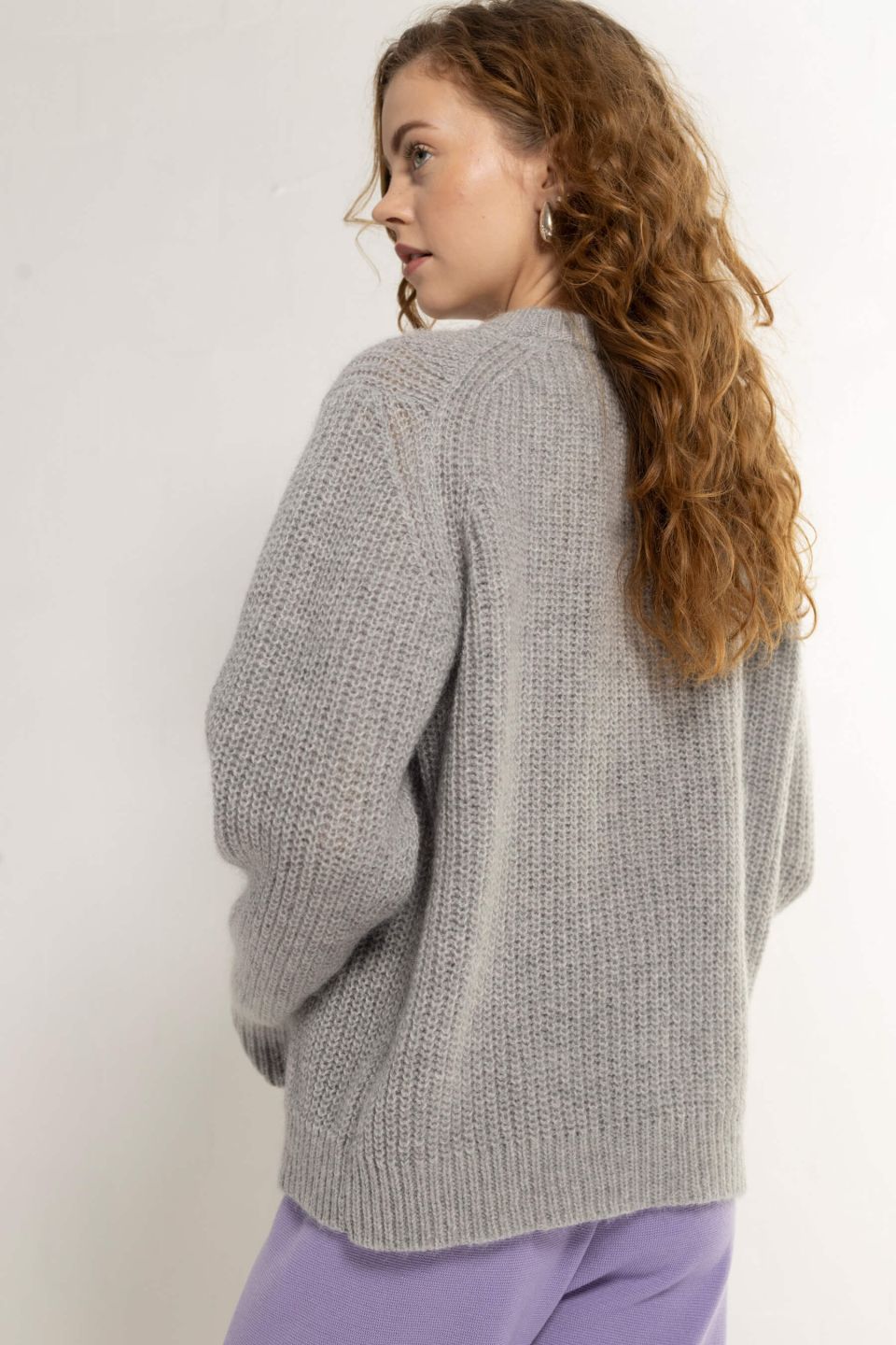 Lola Recycled Wool & Mohair Sweater Grey