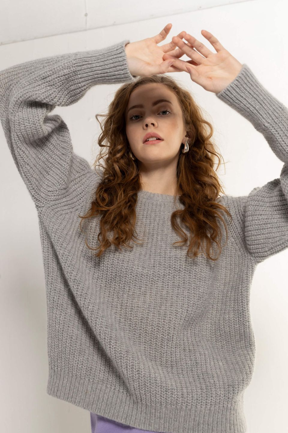 Lola Recycled Wool & Mohair Sweater Grey