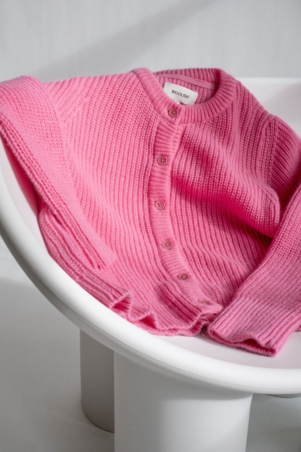 Lola Recycled Wool & Mohair Cardigan Pink