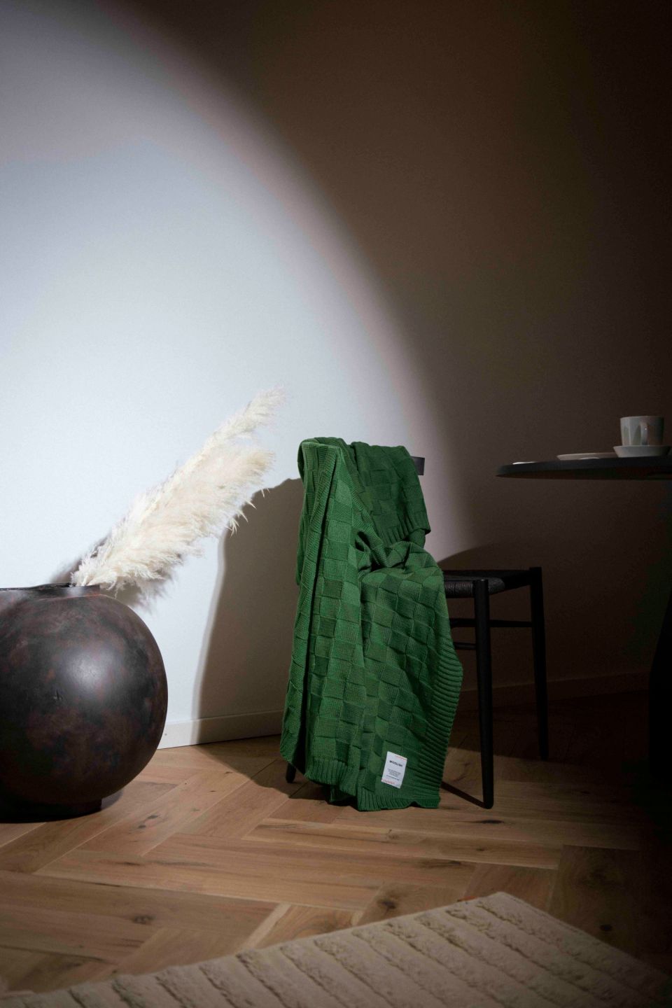 Square merino throw green