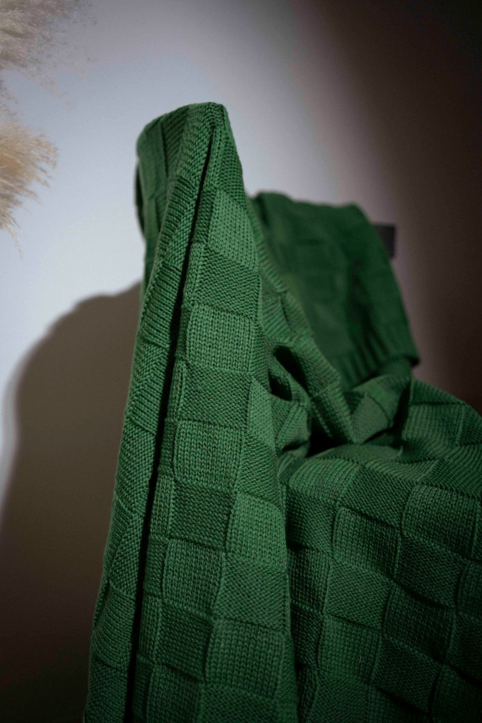 Square merino throw green