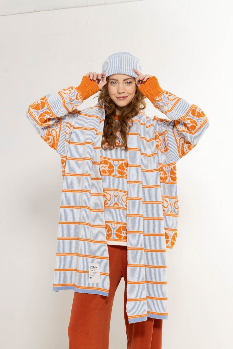 Nelli merino scarf light blue