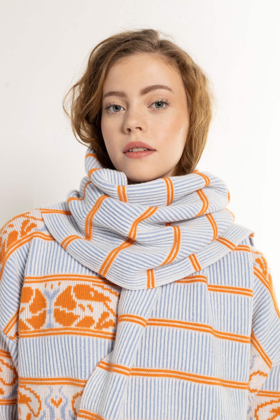 Nelli merino scarf light blue
