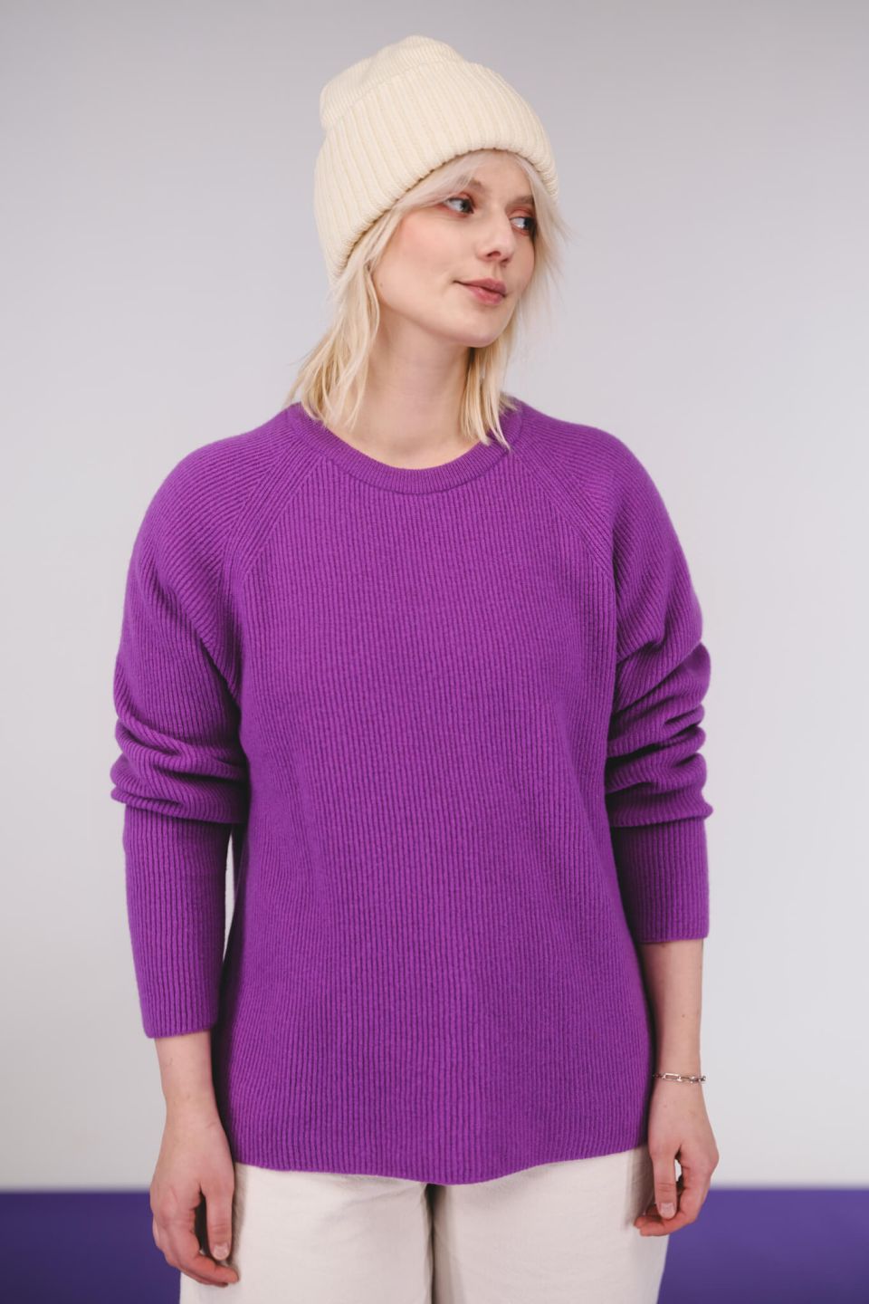 Oita merino sweater purple