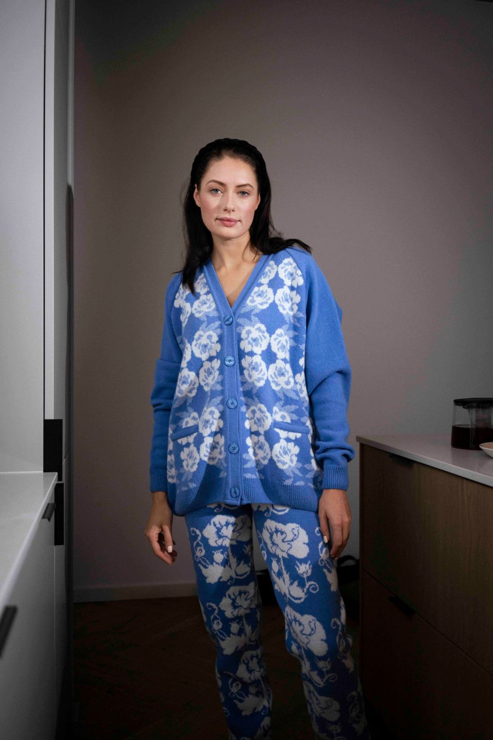 Peony merino boyrfriend cardigan 