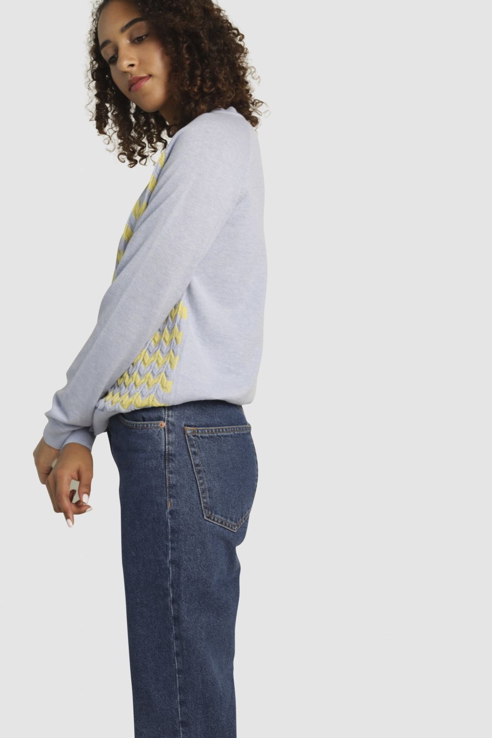 Pia merino cardigan ice water blue