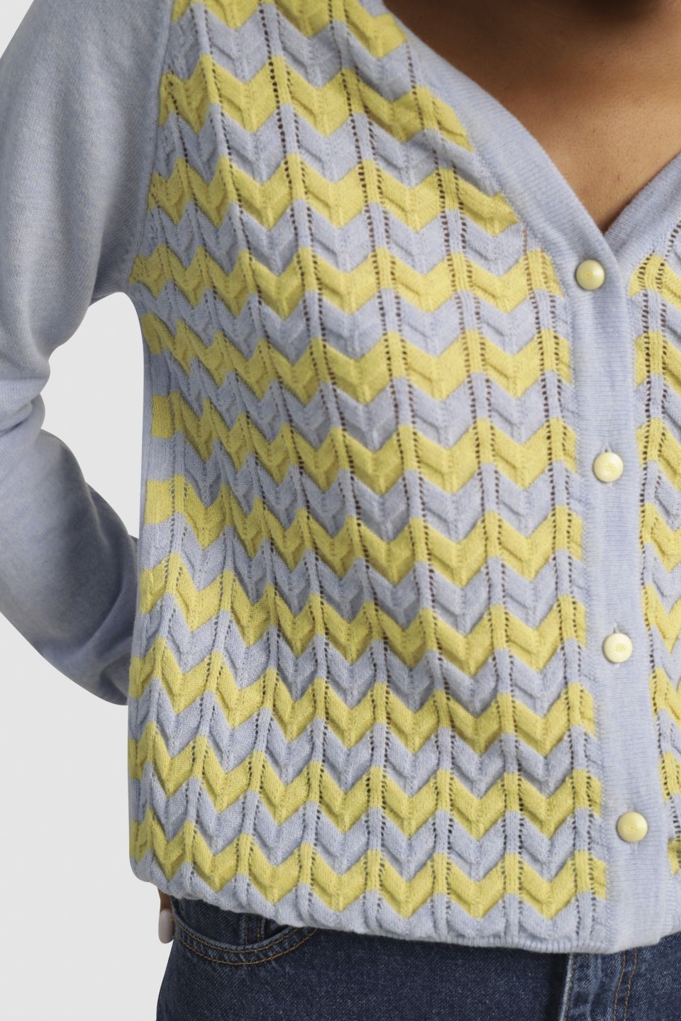 Pia merino cardigan ice water blue