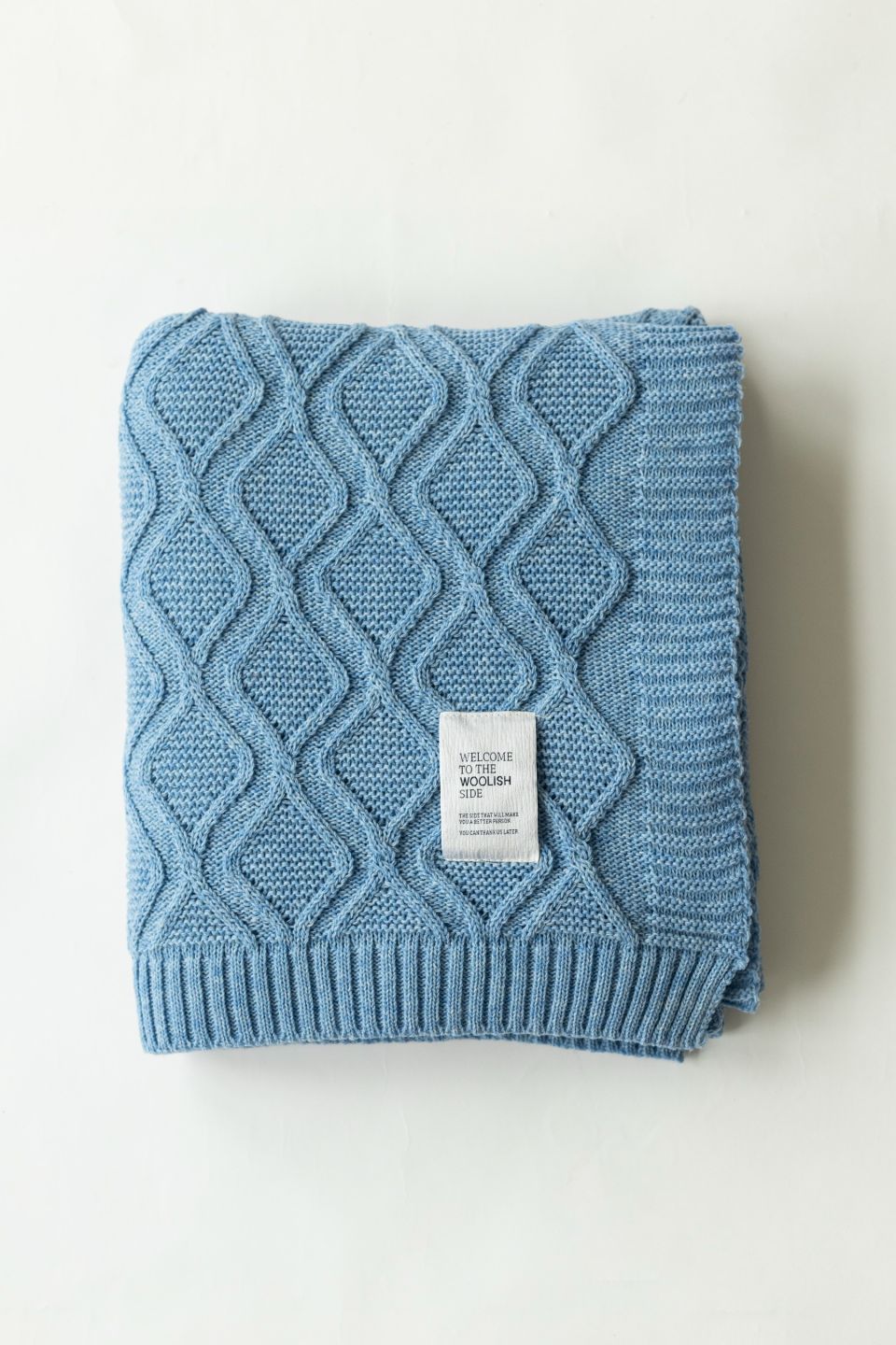 Royal merino throw light blue