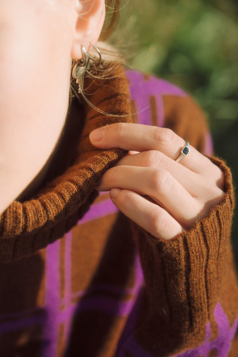 Sato merino turtleneck sweater brown